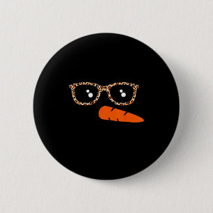 Badge Rond 5 Cm Visage de bonhomme de neige Nez en carotte Noël Hi