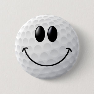 Badge Rond 5 Cm Visage de boule de golf
