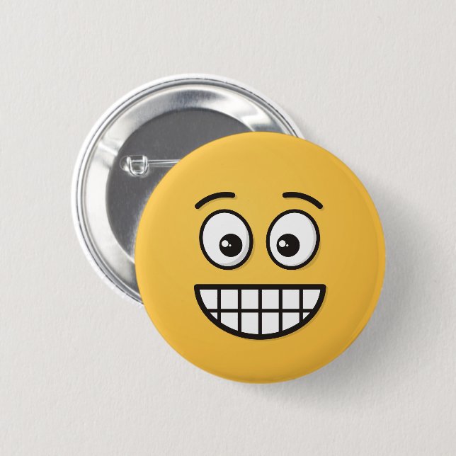 Badge Rond 5 Cm Visage de broyage avec yeux ouverts (Devant & derrière)