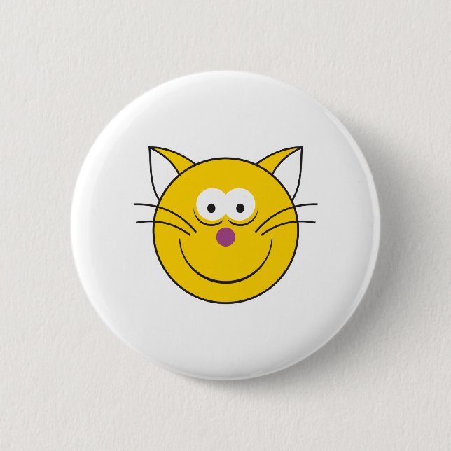 Badge Rond 5 Cm Visage de chat Kitty (Devant)
