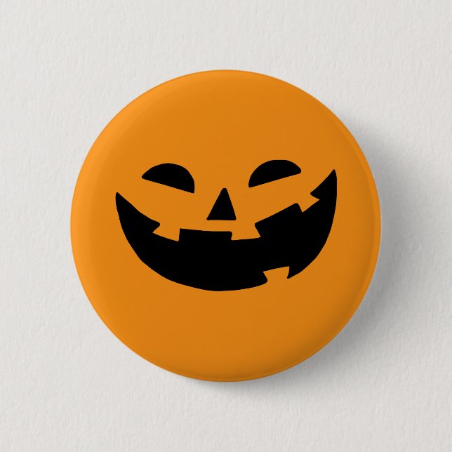 Badge Rond 5 Cm Visage de citrouille heureux (Devant)