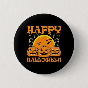 Badge Rond 5 Cm Visage de citrouille Jack O Lantern Joyeux Hallowe