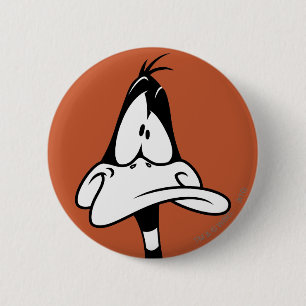 Badge Rond 5 Cm Visage de DAFFY DUCK™ Confus