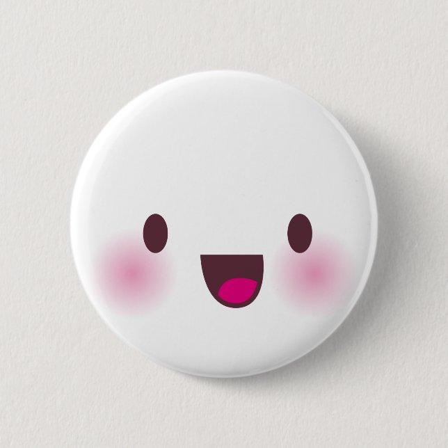 Badge Rond 5 Cm visage de Kawaii (Devant)