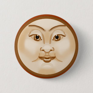 Badge Rond 5 Cm Visage de la lune