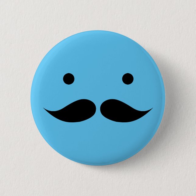 Badge Rond 5 Cm Visage de la moustache (Devant)