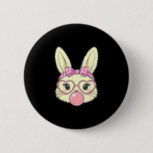 Badge Rond 5 Cm Visage de Lapin Mignon pour Femmes Filles Enfants