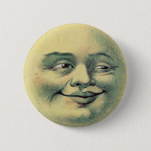 Badge Rond 5 Cm Visage de lune