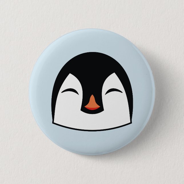 Badge Rond 5 Cm Visage de manchot (Devant)