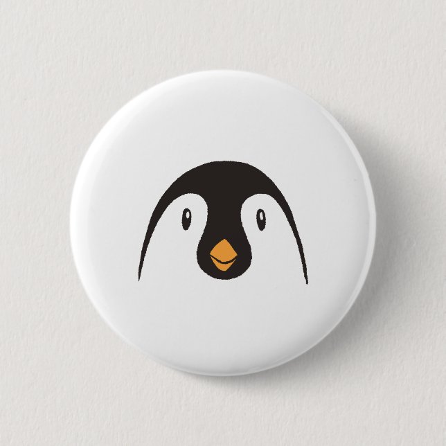 Badge Rond 5 Cm Visage de manchot mignon (Devant)