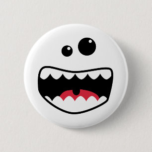 Badge Rond 5 Cm Visage de monstre