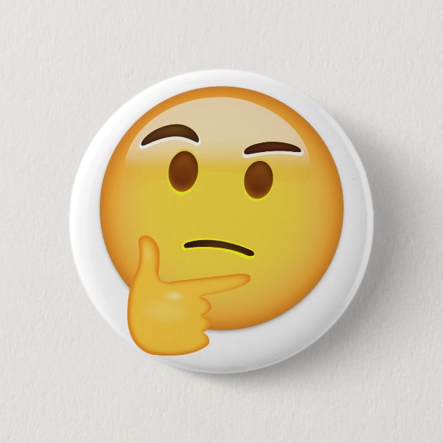 Badge Rond 5 Cm Visage de pensée Emoji (Devant)