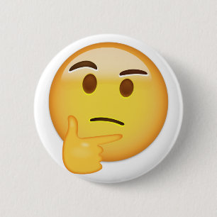 Badge Rond 5 Cm Visage de pensée Emoji