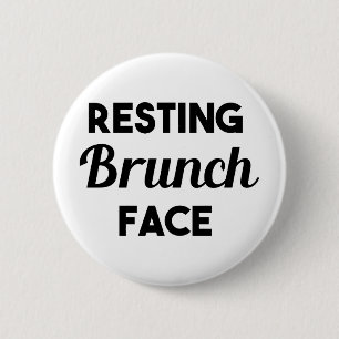 Badge Rond 5 Cm Visage de repos de brunch