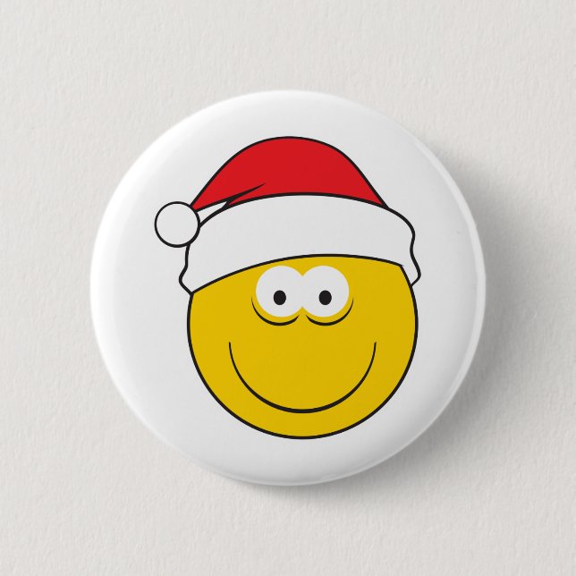 Badge Rond 5 Cm Visage de Santa Hat (Devant)