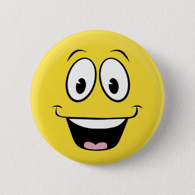Badge Rond 5 Cm Visage de sourire idiot (Devant)