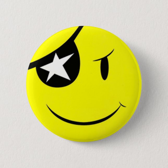 Badge Rond 5 Cm Visage de sourire pirate (Devant)