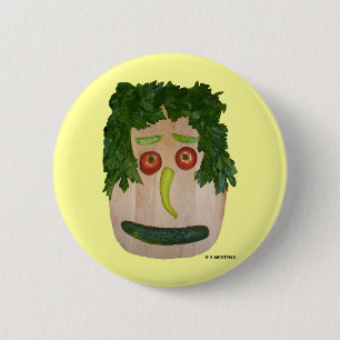 Badge Rond 5 Cm Visage de Veggie