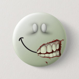 Badge Rond 5 Cm Visage de zombi