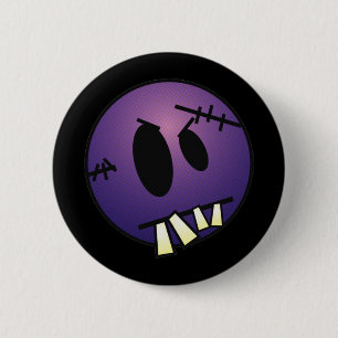 BADGE ROND 5 CM VISAGE DE ZOMBIECON - POURPRE