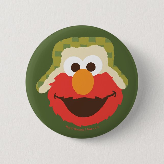 Badge Rond 5 Cm Visage d'Elmo en forêt (Devant)