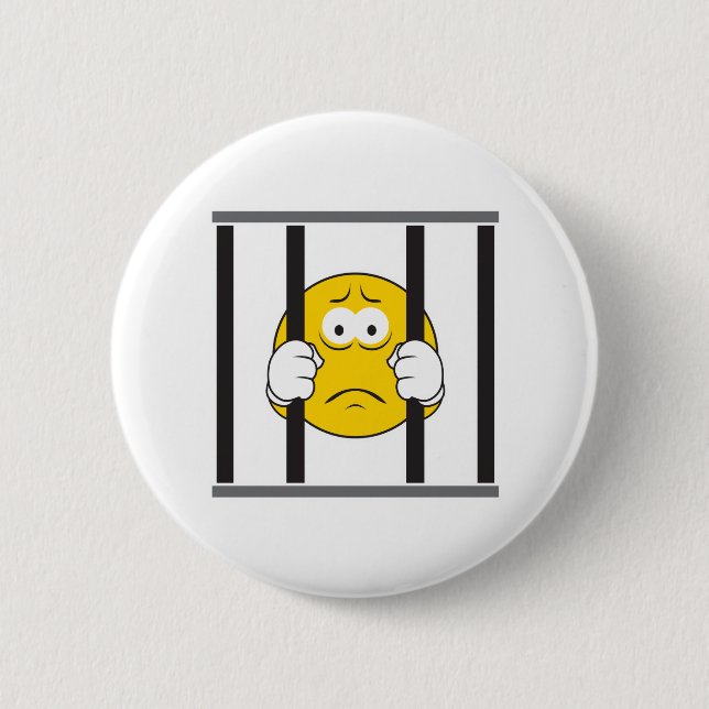 Badge Rond 5 Cm Visage derrière les barreaux (Devant)