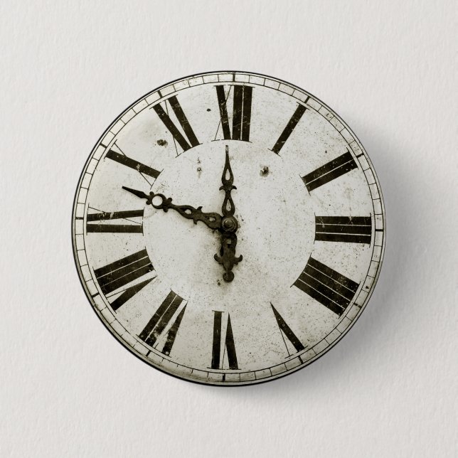 Badge Rond 5 Cm Visage d'horloge (Devant)