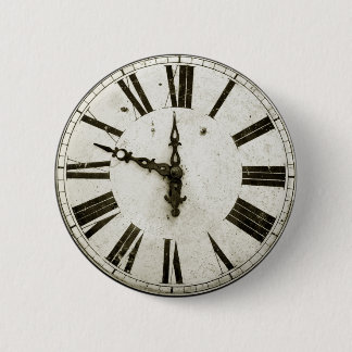 Badge Rond 5 Cm Visage d'horloge