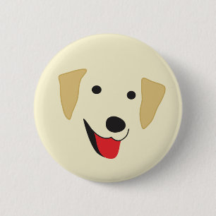 Badge Rond 5 Cm Visage du laboratoire jaune