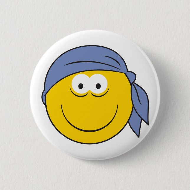 Badge Rond 5 Cm Visage du pirate de Bandana (Devant)
