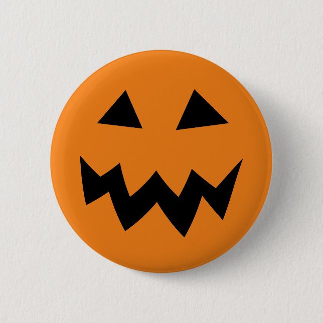 Badge Rond 5 Cm Visage effrayant de citrouille de Halloween (Devant)