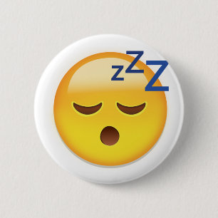 Badge Rond 5 Cm Visage Emoji de sommeil