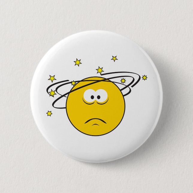 Badge Rond 5 Cm Visage étourdi (Devant)