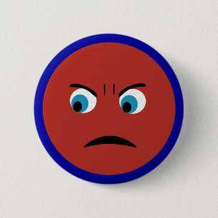 Badge Rond 5 Cm Visage fâché