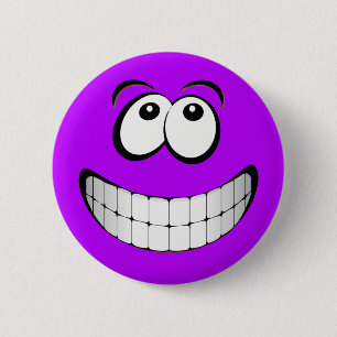 Badge Rond 5 Cm Visage fou pourpre de yeux