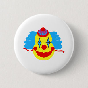 Badge Rond 5 Cm Visage Goofy de clown