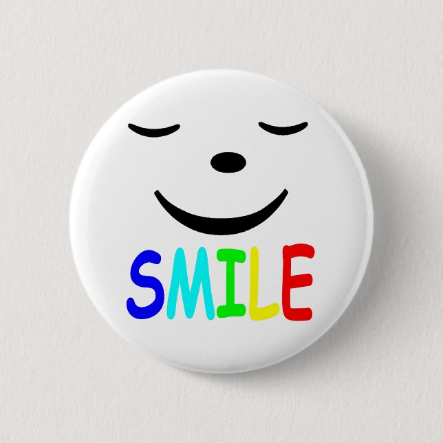 Badge Rond 5 Cm Visage heureux (Devant)