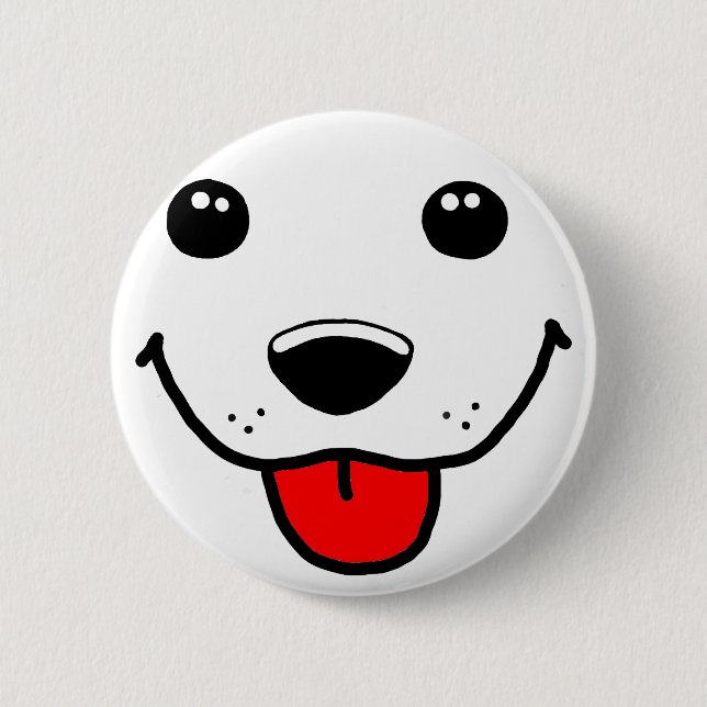 Badge Rond 5 Cm Visage heureux de chiot (Devant)