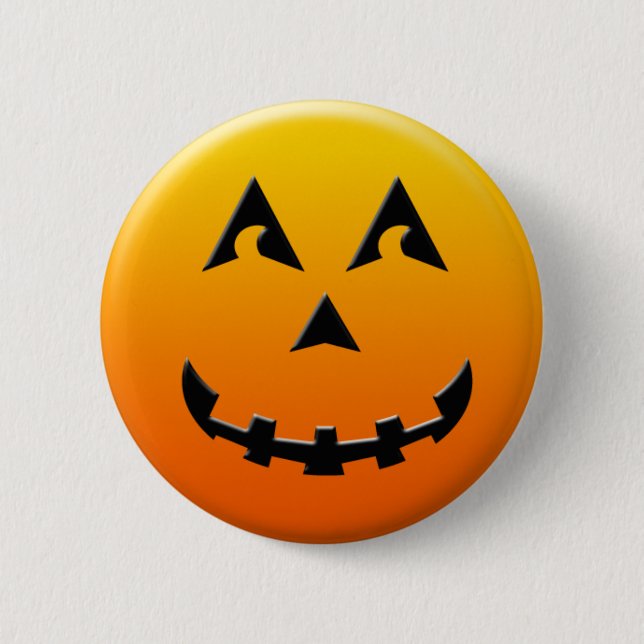 Badge Rond 5 Cm Visage heureux de citrouille de Halloween (Devant)