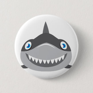 Badge Rond 5 Cm visage heureux mignon de requin