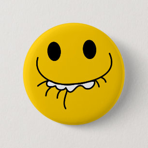 Badge Rond 5 Cm Visage jaune riant supprimé