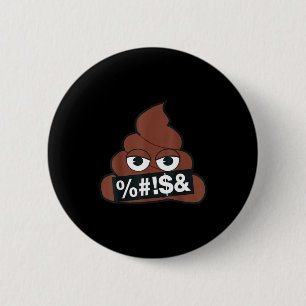 Badge Rond 5 Cm Visage Jaune Sourire Censuré Caca Emoji Officiel