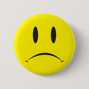 Badge Rond 5 Cm Visage malheureux
