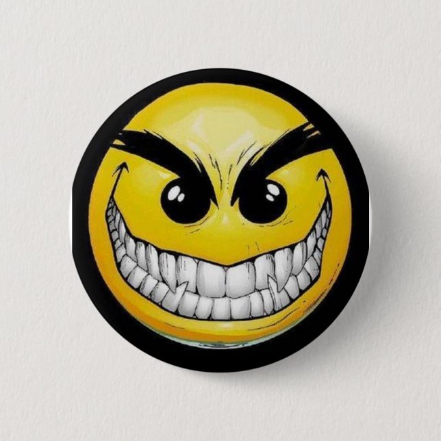 Badge Rond 5 Cm Visage mauvais (Devant)