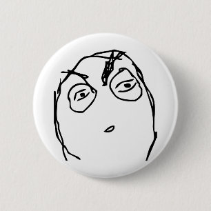 Badge Rond 5 Cm Visage méfiant