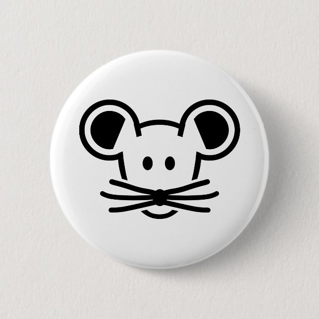 Badge Rond 5 Cm Visage mignon de tête de souris (Devant)