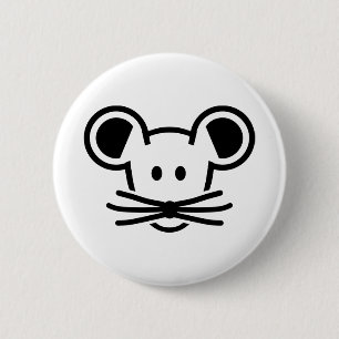 Badge Rond 5 Cm Visage mignon de tête de souris
