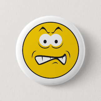 Badge Rond 5 Cm Visage narquois en colère