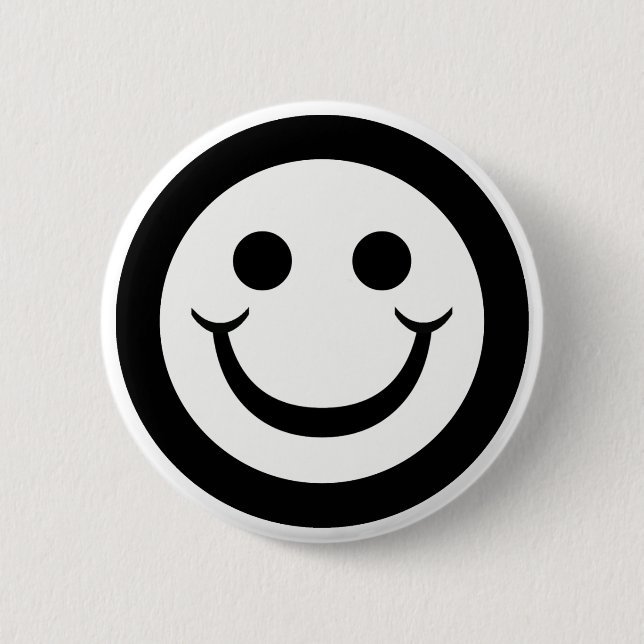 BADGE ROND 5 CM VISAGE NOIR ET BLANC (Devant)