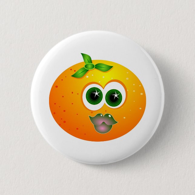 Badge Rond 5 Cm Visage orange (Devant)